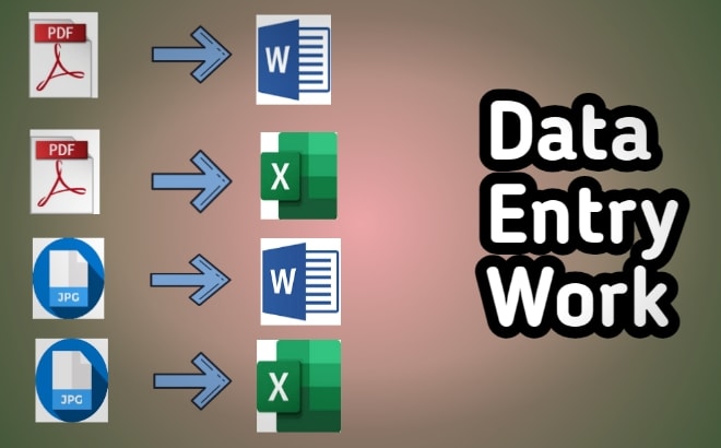 I will data entry in 24 hours, convert jpg to word, convert jpg to excel