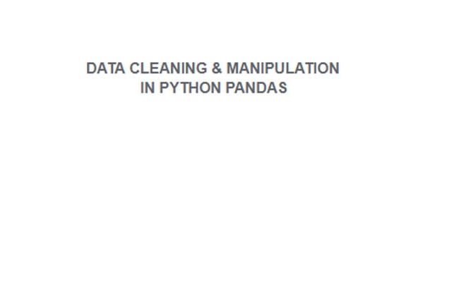 I will data scrubbing of data CSV txt excel using python pandas