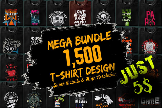 I will deliver you 1500 editable and printable tshirt designs