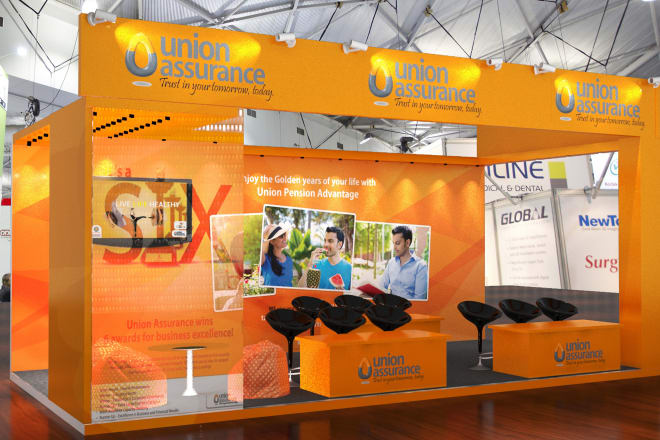 I will design 3d exhibition stall or product display