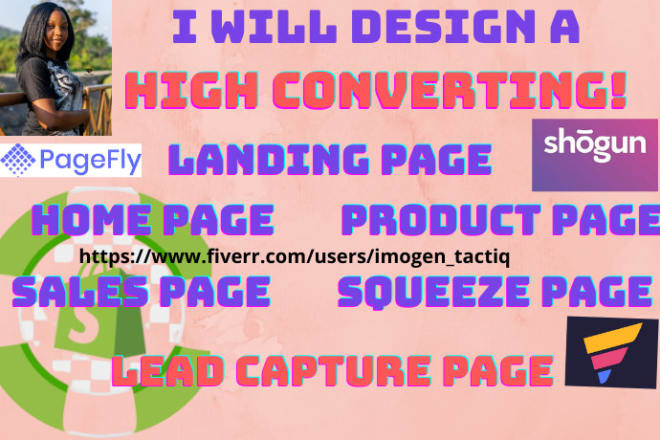 I will design a converting shopify landing page, product page, squeeze page, sales page