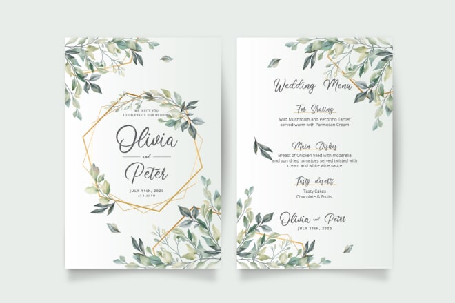 I will design a floral wedding invitation