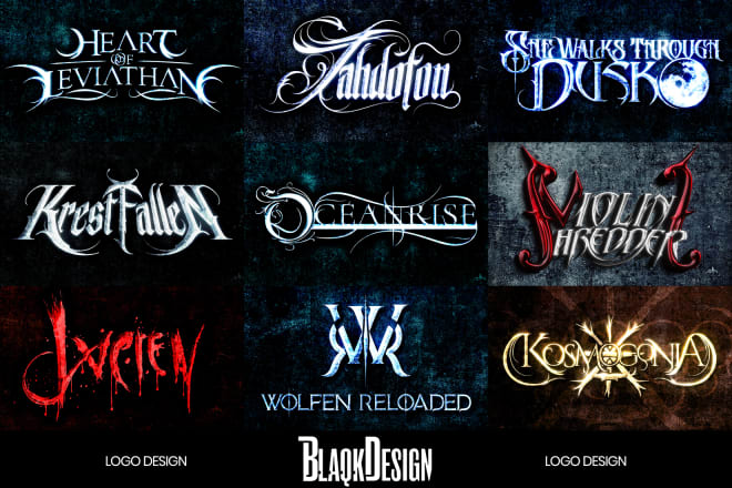 I will design a logo for your gothic or rock band