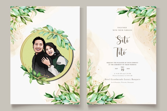 I will design a luxurious and elegant wedding card or invitation