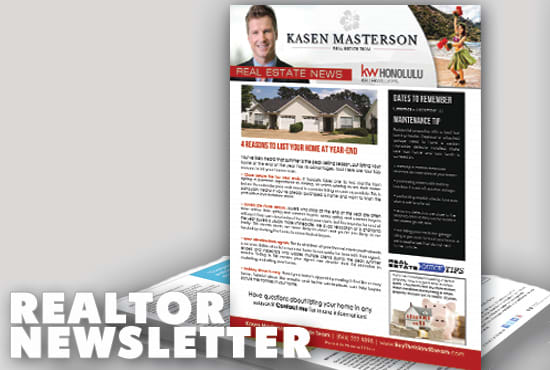 I will design a monthly real estate marketing newsletter
