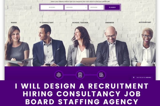 I will design a recruitment hiring consultancy job board staffing agency website