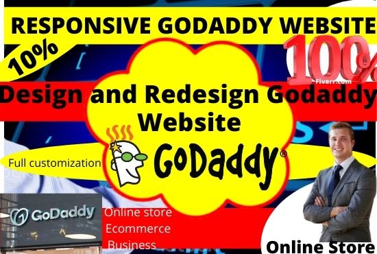 I will design a responsive godaddy website or godaddy online store
