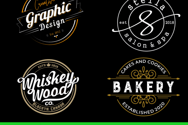 I will design a retro vintage logo