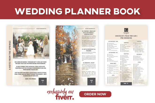 I will design a wedding planner, wedding book album