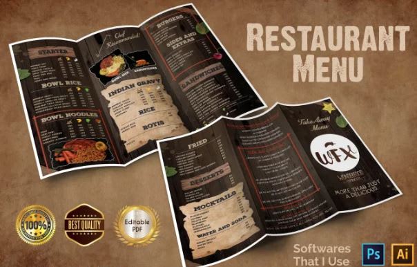 I will design all sized editable restaurant menu