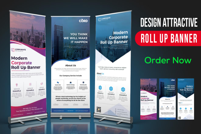 I will design amazing roll up and advertisement materials