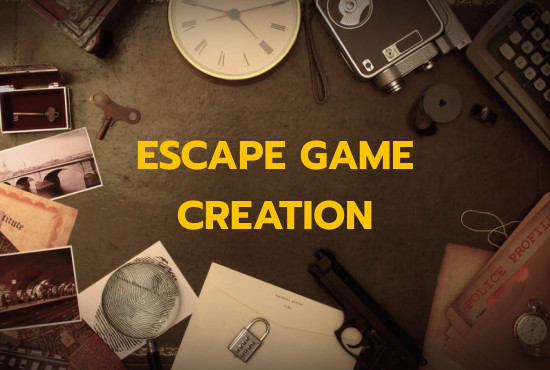 I will design an escape room game scenario puzzles and graphics
