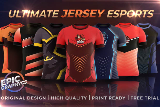 I will design an esports gaming jersey for your team
