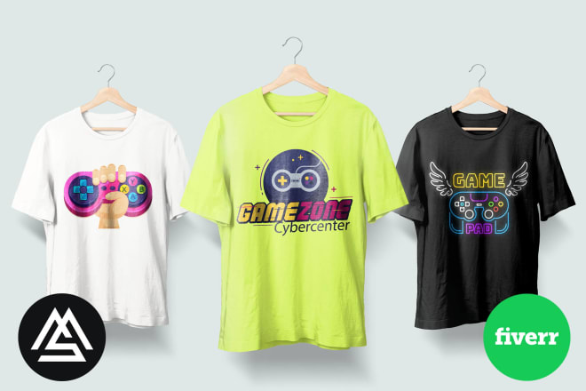 I will design an original vintage game logo t shirt within 1 day