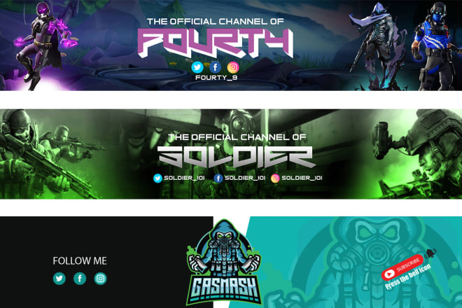 I will design an ultimate gaming banner for you tube,fb, twitch