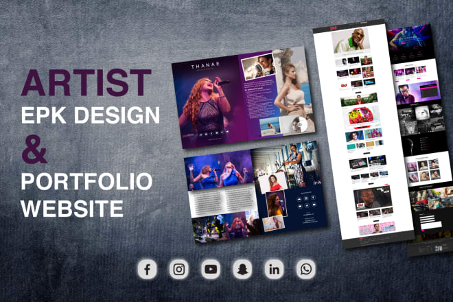 I will design artist epk, portfolio website, press kit and flyer