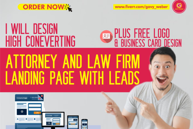 I will design attorney and law landing page with leads generation