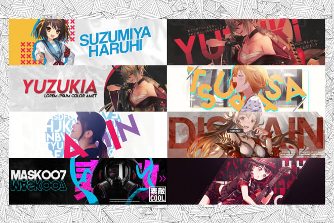 I will design awesome anime youtube,twitch,twitter,facebook banner