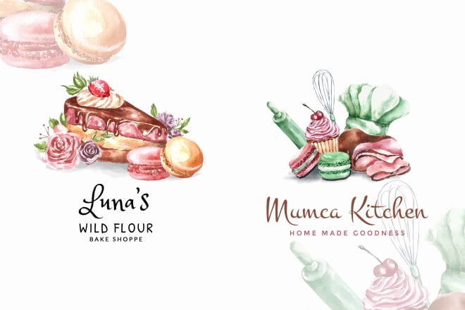 I will design awesome hand drawn watercolor logo illustration