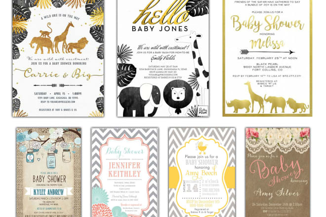 I will design baby shower invitation in 8 hours