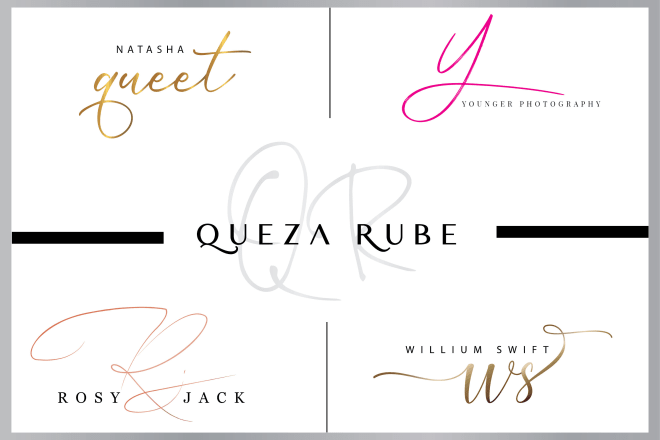 I will design beautiful initial signature logo for your name