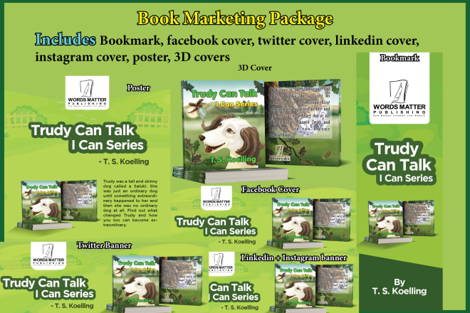 I will design book marketing material social media and print
