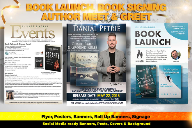 I will design book signing, book launch author meet and greet flyer