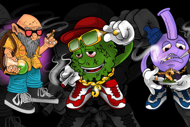 I will design cannabis hiphop mascot and cartoon character