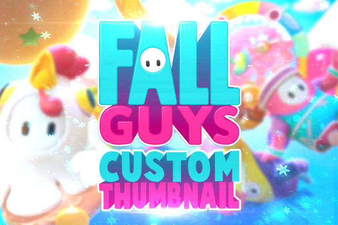 I will design catchy custom fall guys youtube thumbnail
