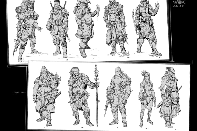 I will design characters concept art