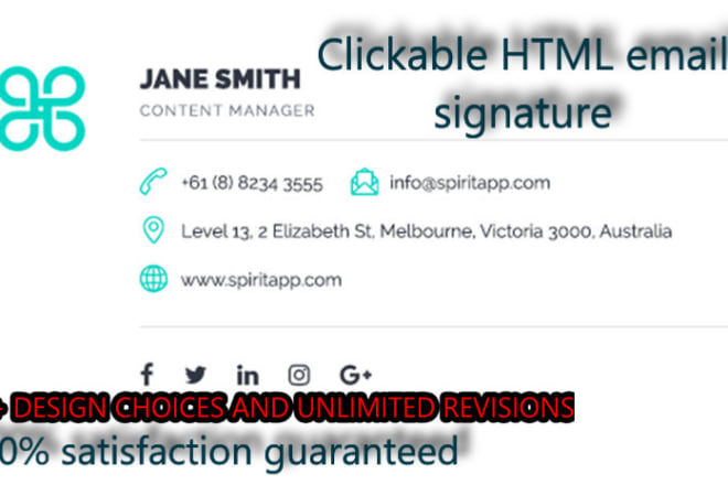 I will design clickable HTML email signature
