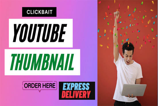 I will design clickbait youtube thumbnail