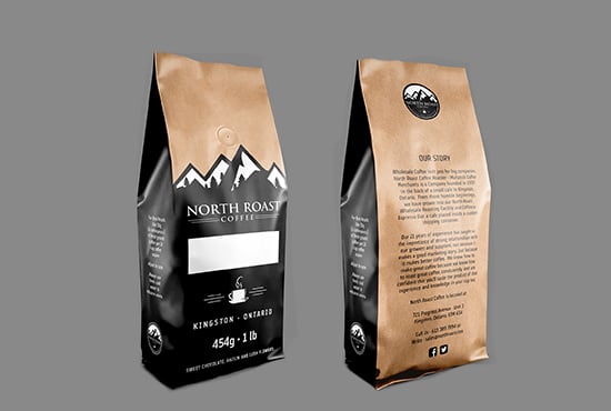 I will design coffee bag packaging and label design