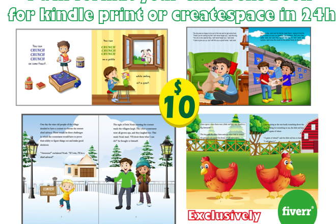 I will design colorful children book illustrations or kids book illustration cover
