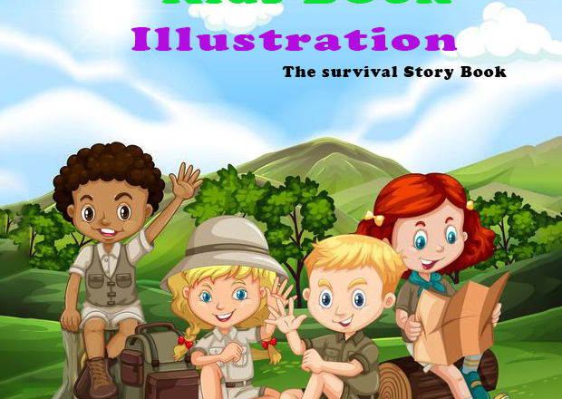 I will design coloring illustration for kids book