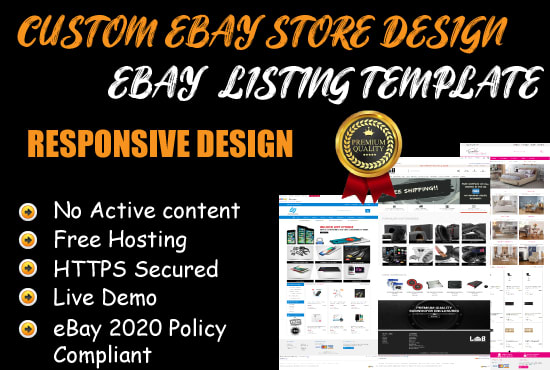 I will design custom ebay store and responsive listing template