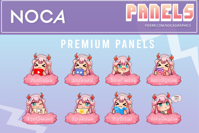 I will design custom twitch panels for your channel