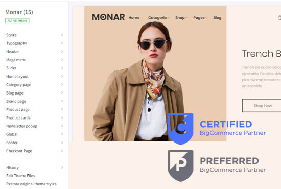I will design customize and create bigcommerce theme