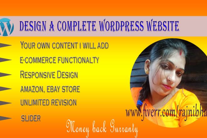 I will design, develop responsive SEO friendly wordpress website