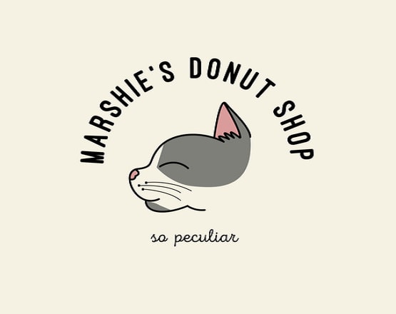 I will design donut shop with memorable cartoon cat logo in 1 day