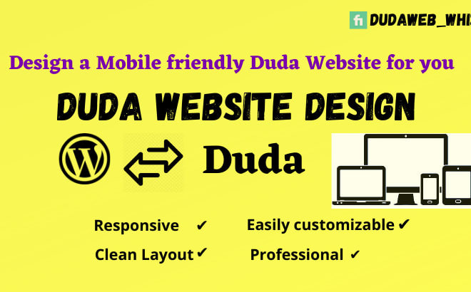 I will design duda landing page and duda website