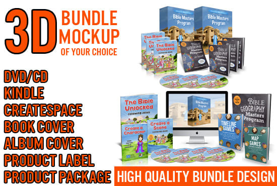 I will design ecover bundle of ebook cover, cd, dvd, box