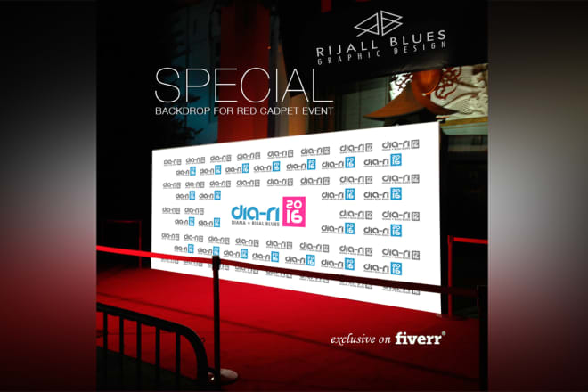 I will design elegant red carpet backdrop banner for your event