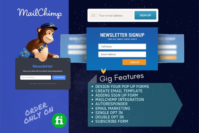 I will design email template, mailchimp form, setup email campaign