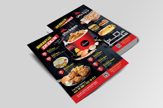 I will design english and arabic food flyer and menu card