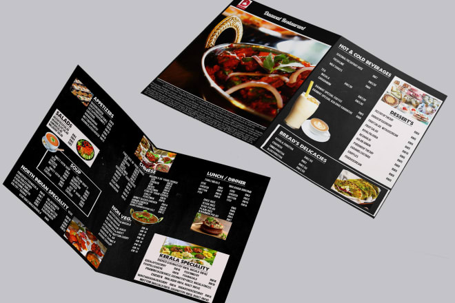 I will design fast food, bar, restaurant menu