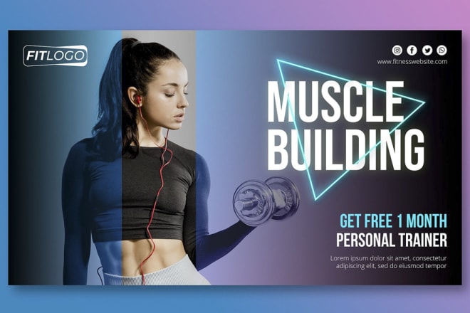 I will design fitness banners for shopify website or social media