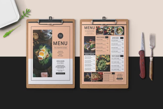 I will design food menu, restaurant menu, flyer menu within 4 hours