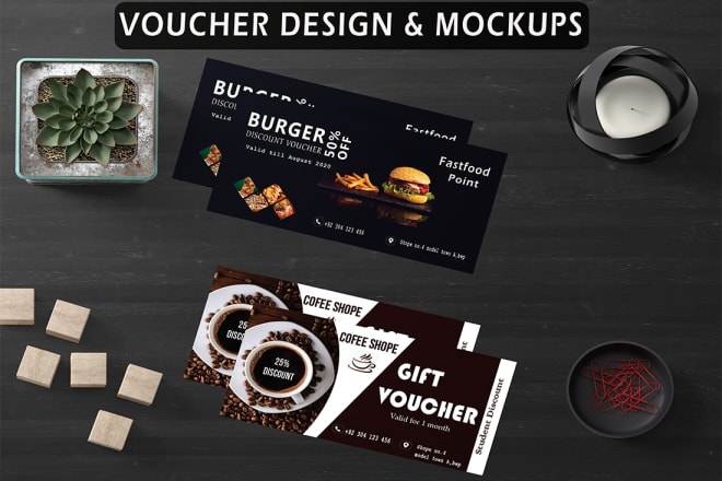 I will design gift cards, vouchers, discount coupons