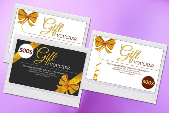 I will design gift voucher, gift card, discount coupon, and business cards for you